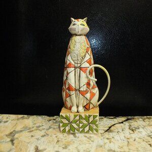 Jim Shore Heartwood Creek 114420 Abraham Cat Figurine RETIRED By Enesco